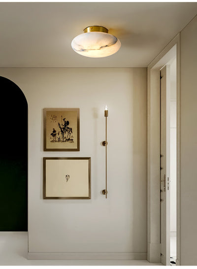 Vanorara Minimalist Alabaster Flush Mount Light