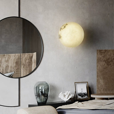 Vanorara Minimalist Alabaster Flush Mount Light