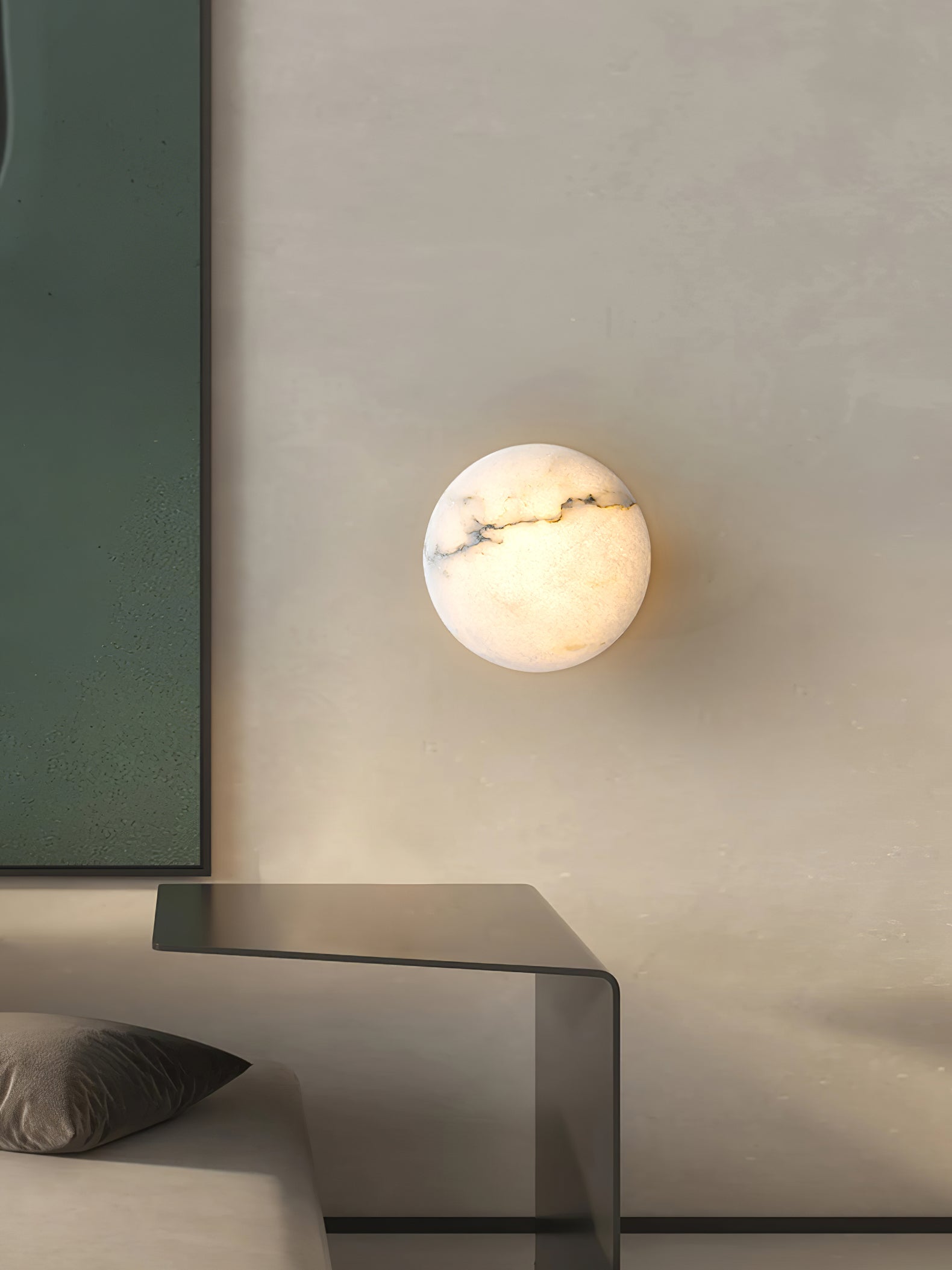 Vanorara Minimalist Alabaster Flush Mount Light