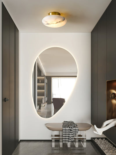 Vanorara Minimalist Alabaster Flush Mount Light