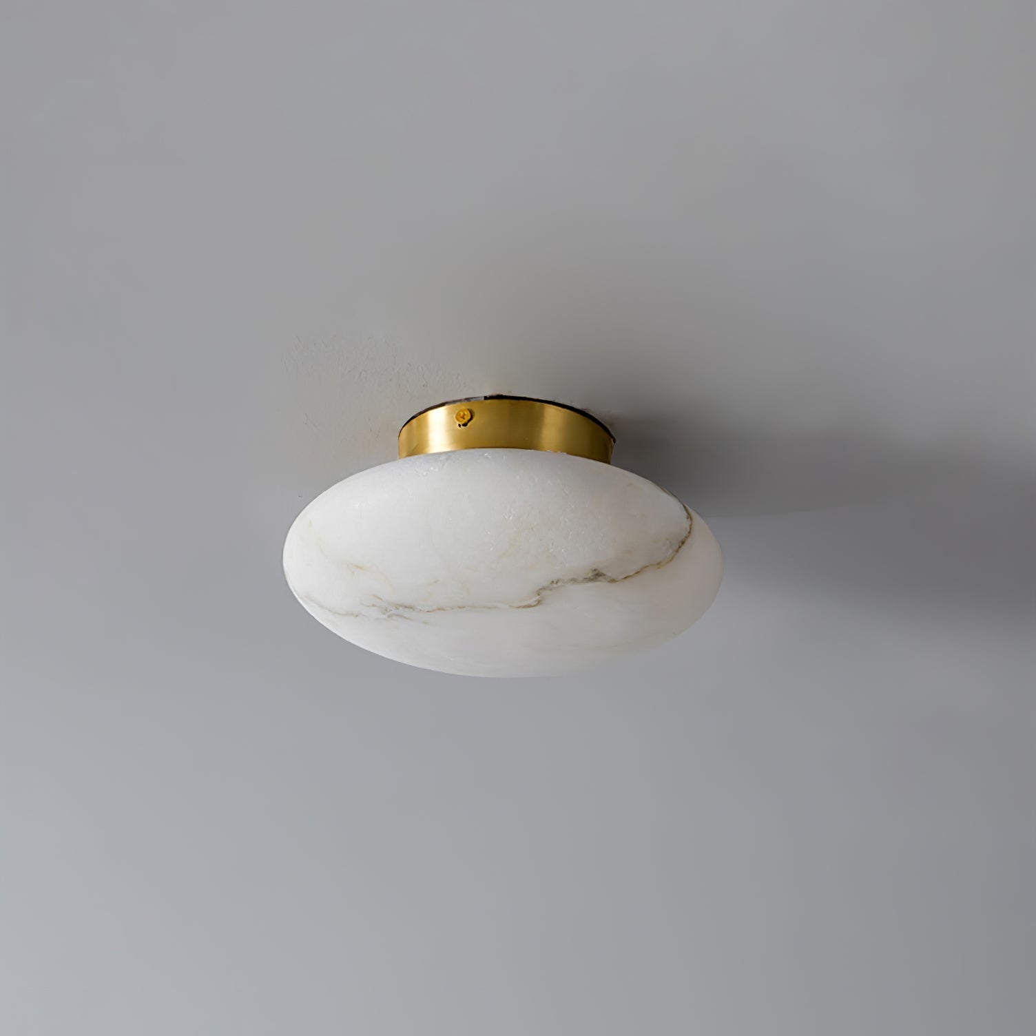 Vanorara Minimalist Alabaster Flush Mount Light