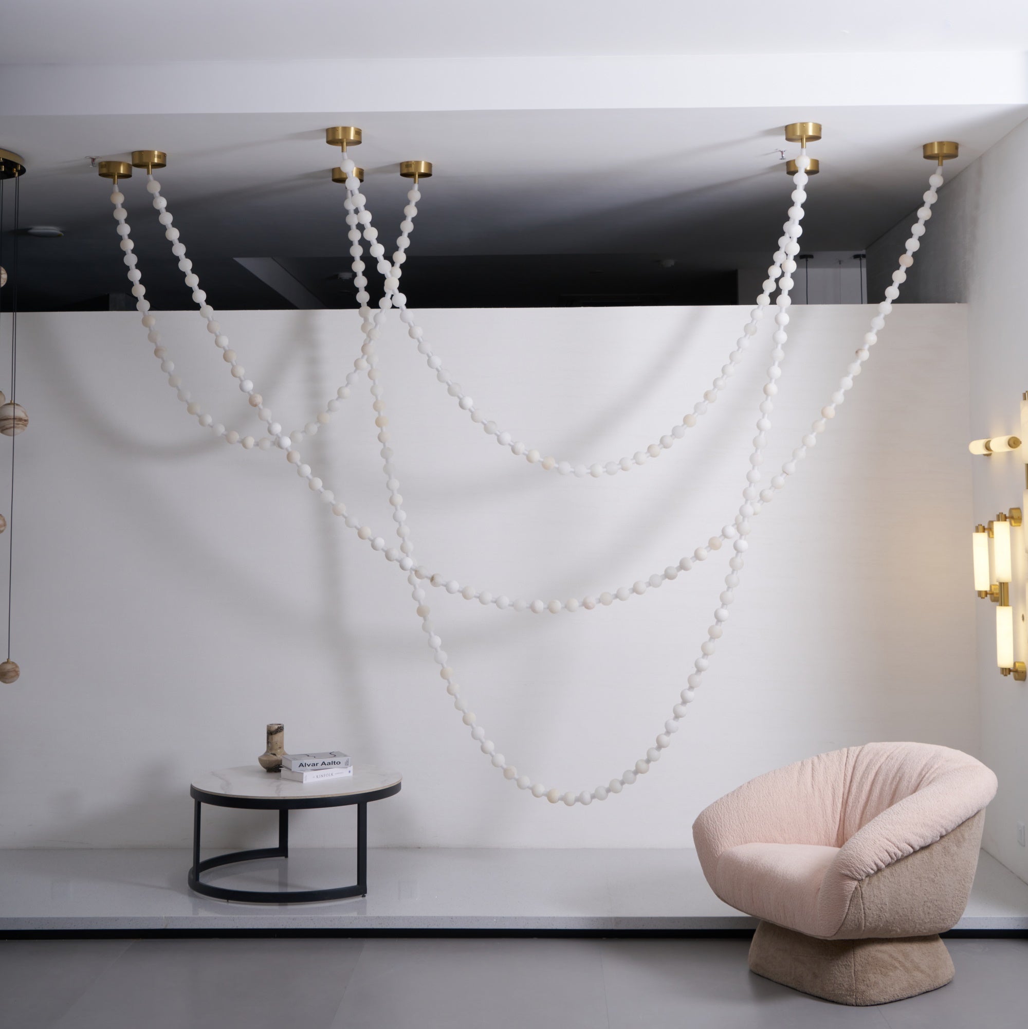 Grempt Alabaster Pearl Necklace Chandelier