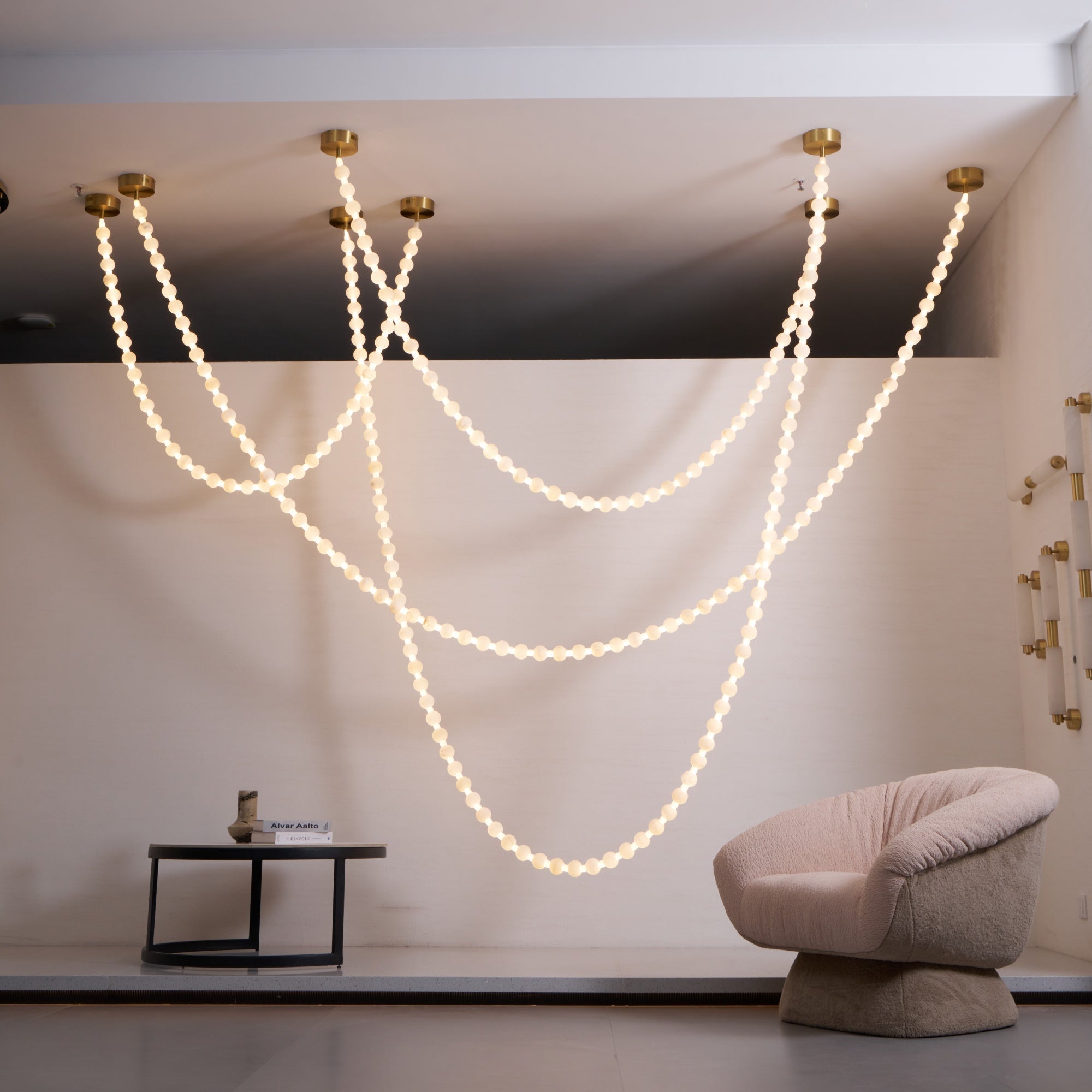 Grempt Alabaster Pearl Necklace Chandelier