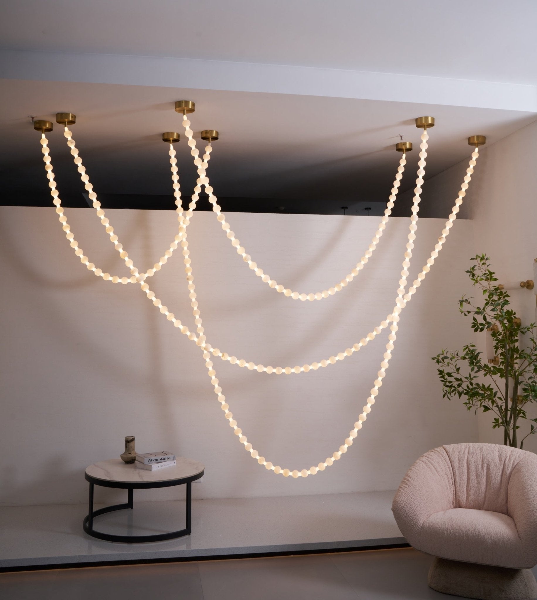 Grempt Alabaster Pearl Necklace Chandelier