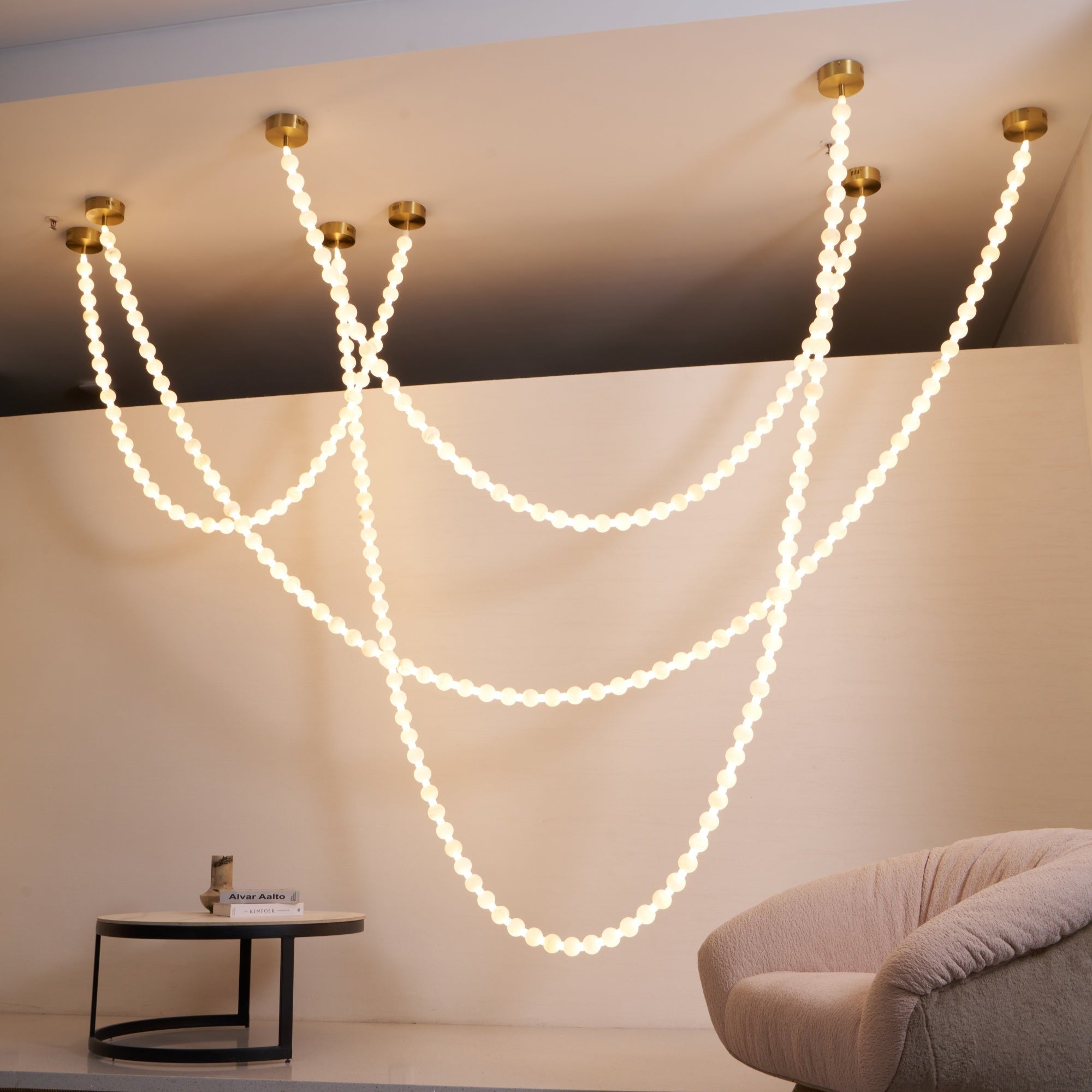 Grempt Alabaster Pearl Necklace Chandelier