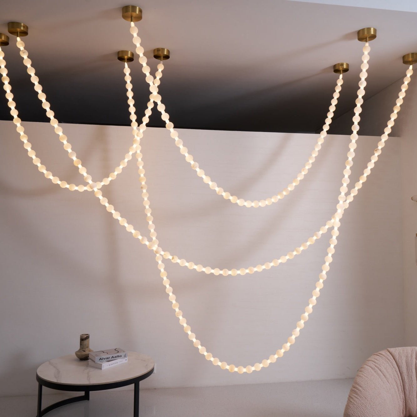 Grempt Alabaster Pearl Necklace Chandelier
