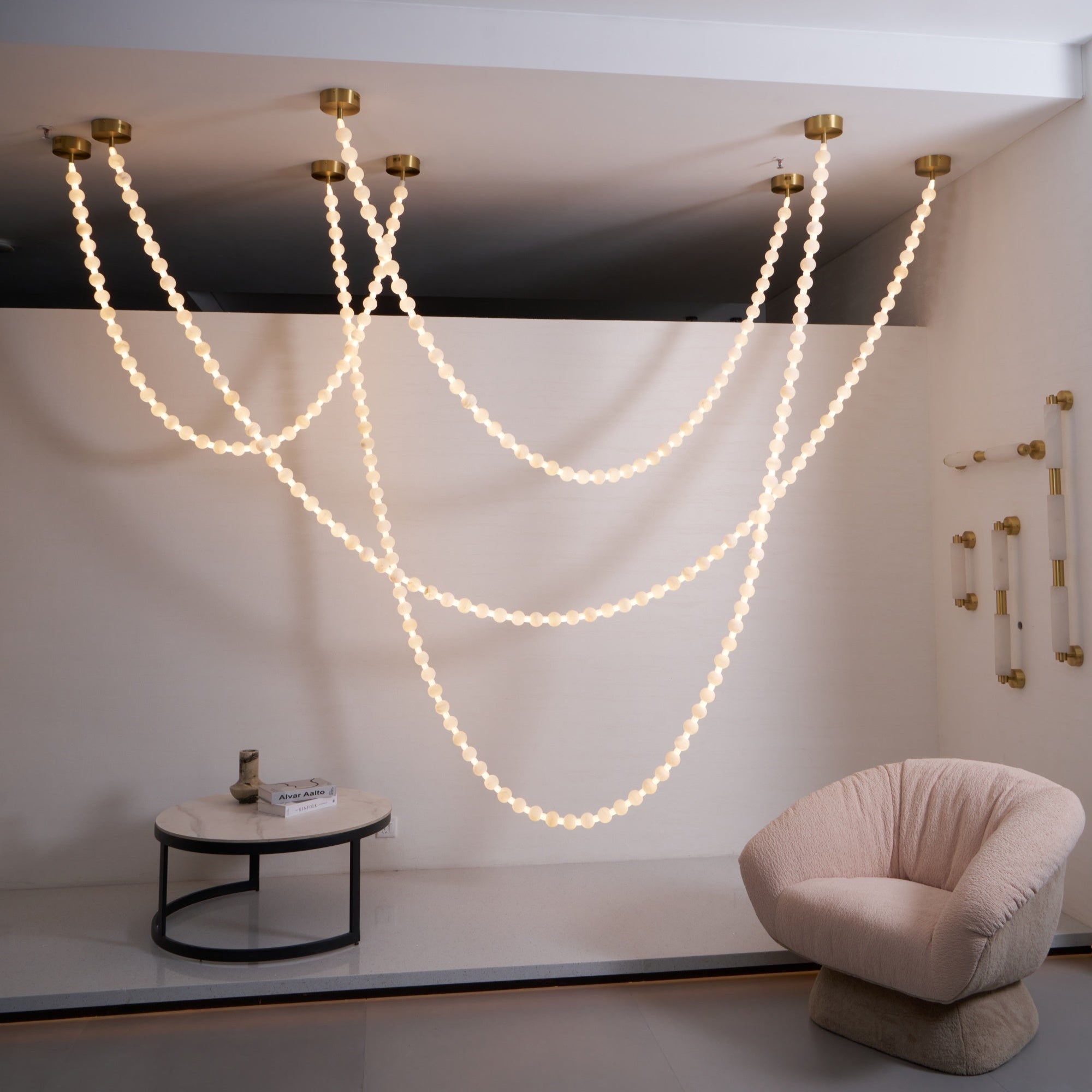 Grempt Alabaster Pearl Necklace Chandelier