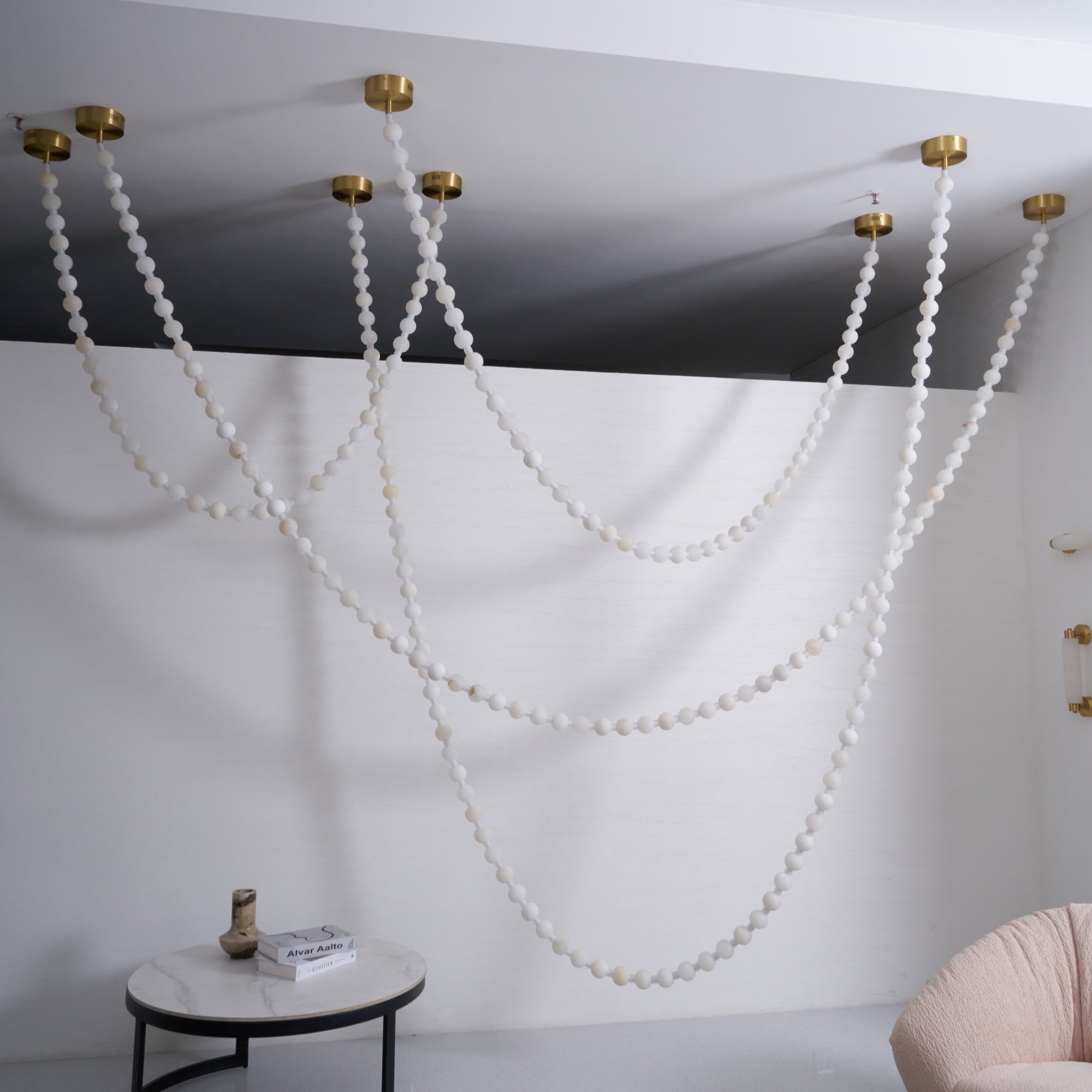 Grempt Alabaster Pearl Necklace Chandelier
