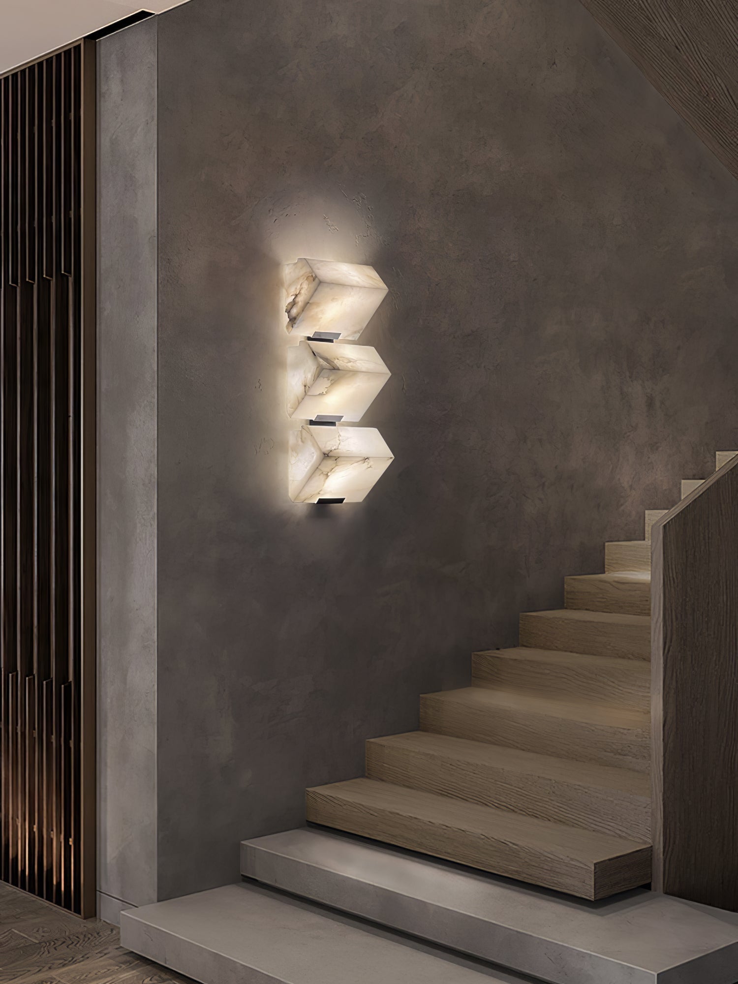 Niviella Alabaster Staircase Plug-in Wall Lamp