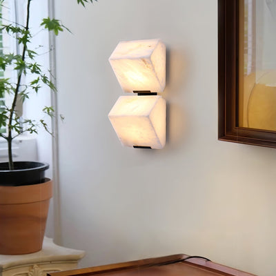 Niviella Alabaster Staircase Plug-in Wall Lamp