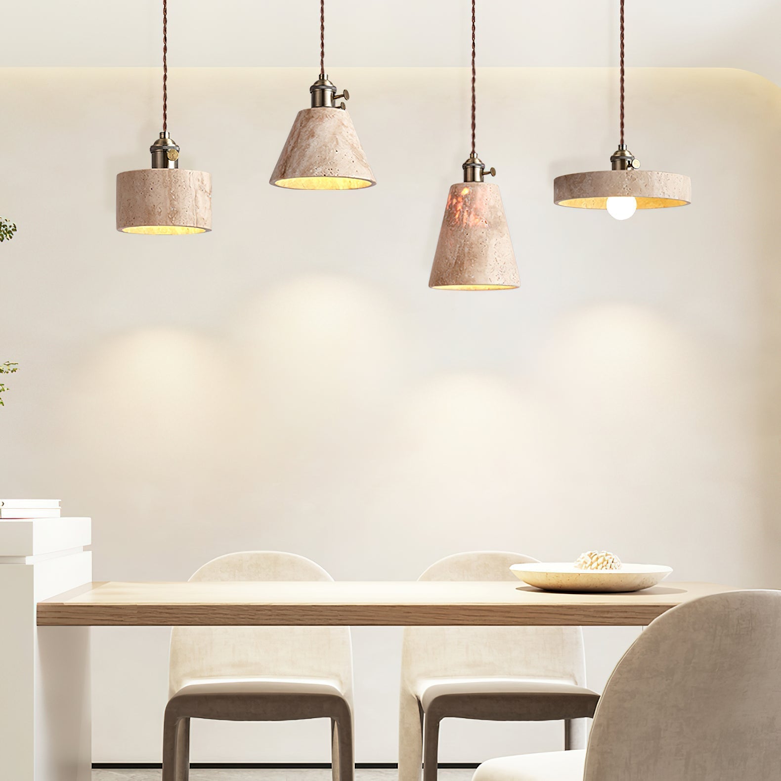 Qisk Travertine Pendant Light