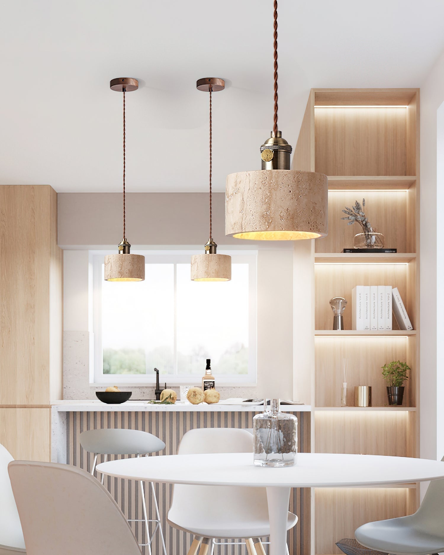 Qisk Travertine Pendant Light