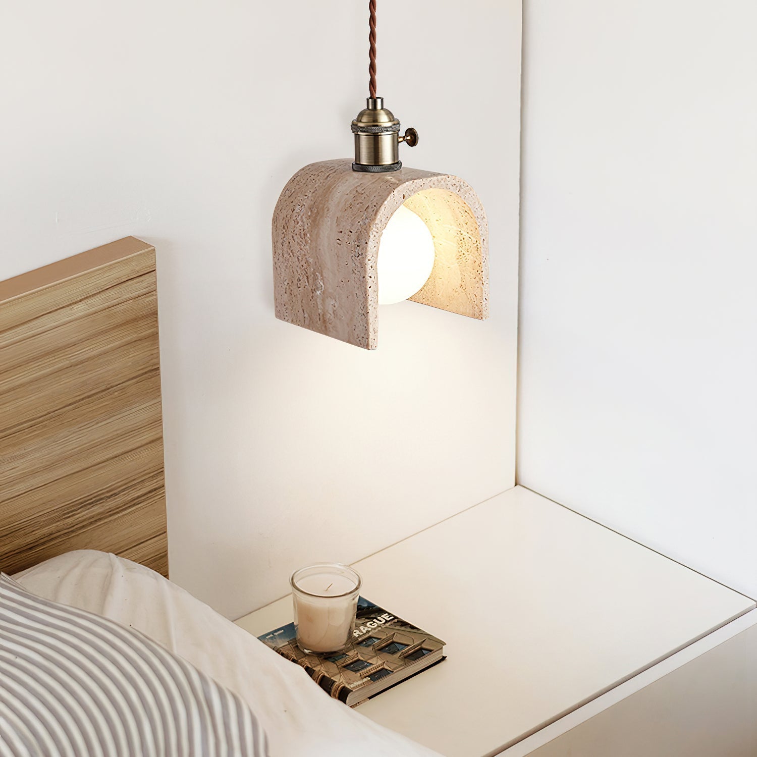 Qisk Travertine Pendant Light