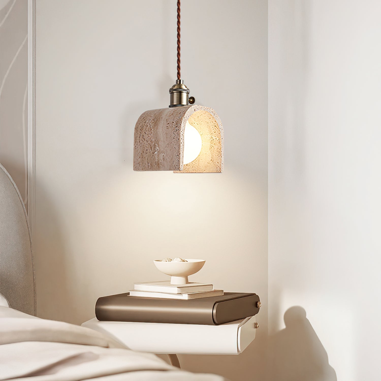 Qisk Travertine Pendant Light