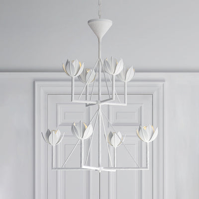 Alberto Modern Minimalist Floral Brass Chandelier