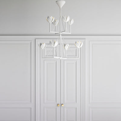 Alberto Modern Minimalist Floral Brass Chandelier
