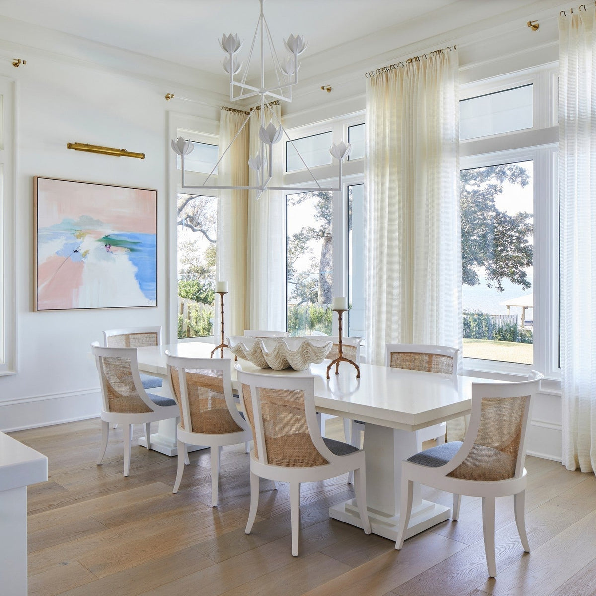 Alberto Modern Minimalist Floral Brass Chandelier