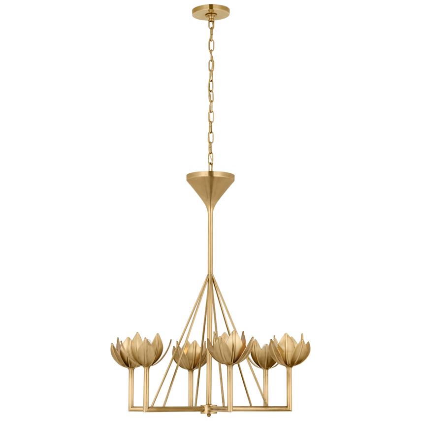 Alberto Modern Minimalist Floral Brass Chandelier
