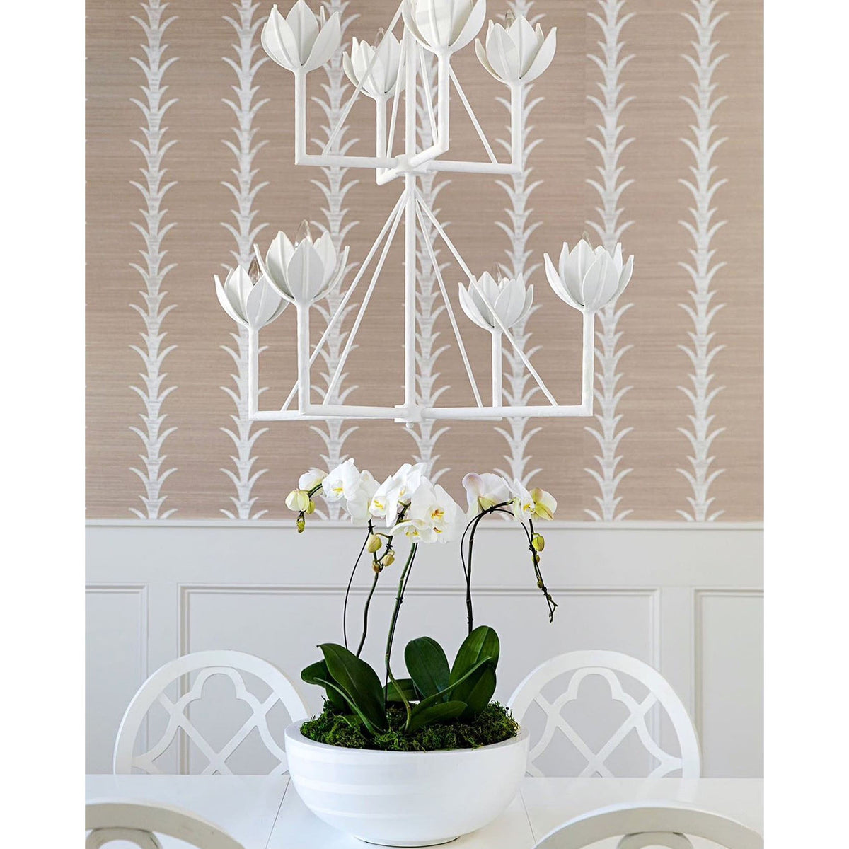 Alberto Modern Minimalist Floral Brass Chandelier