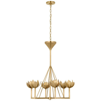 Alberto Modern Minimalist Floral Brass Chandelier