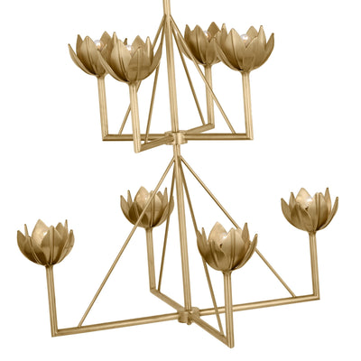 Alberto Modern Minimalist Floral Brass Chandelier