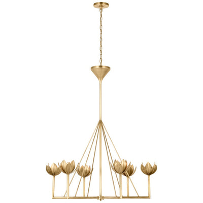 Alberto Modern Minimalist Floral Brass Chandelier