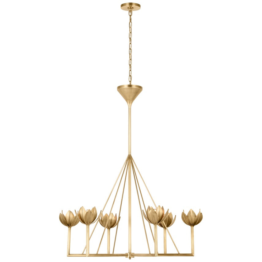 Alberto Modern Minimalist Floral Brass Chandelier