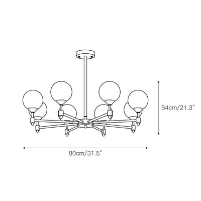 Vatnuvyi Minimalist Globe Glass Chandelier
