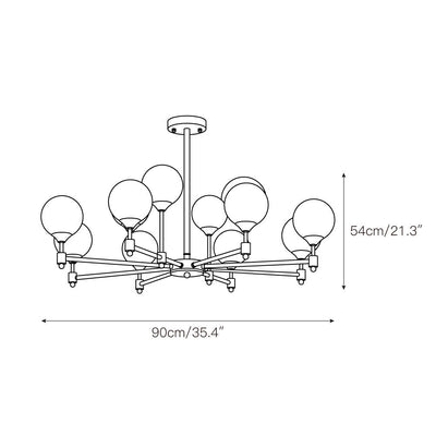Vatnuvyi Minimalist Globe Glass Chandelier