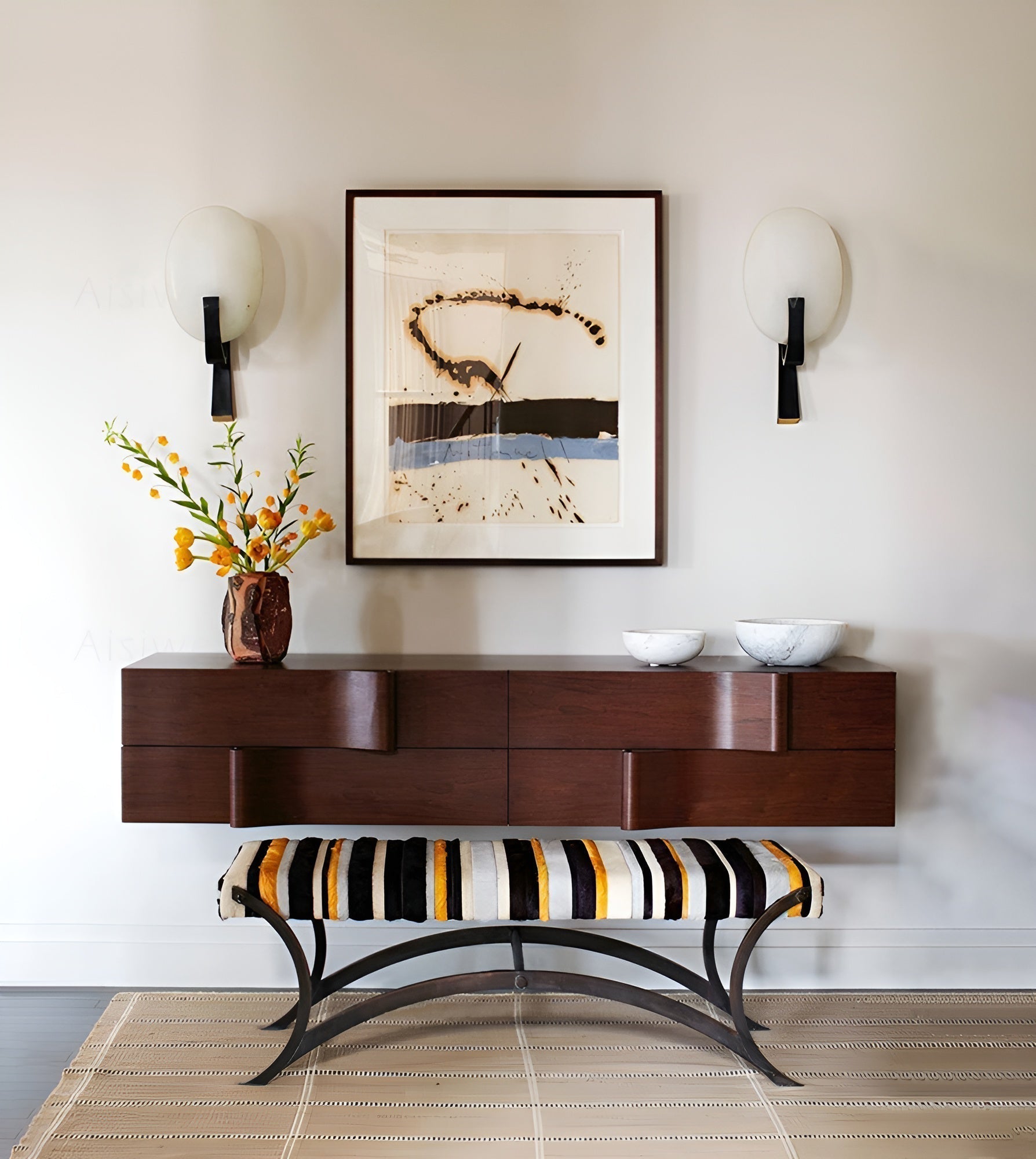 Avey Modern Alabaster Plug Wall Lamp