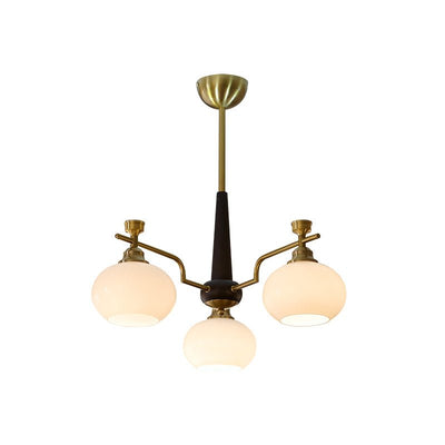 Velirara Traditional Unique Sphere Wood Glass Chandelier
