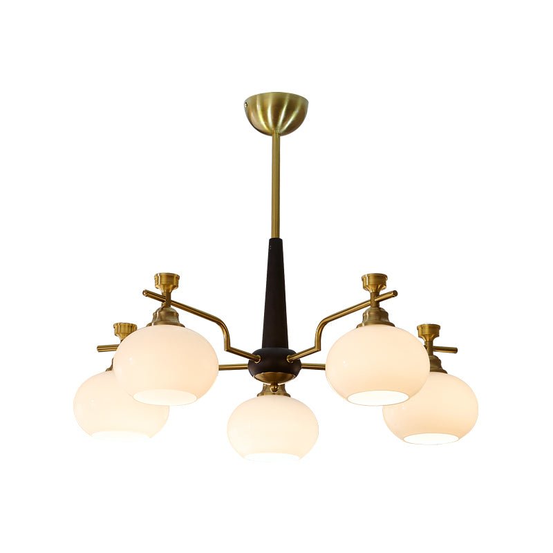Velirara Traditional Unique Sphere Wood Glass Chandelier