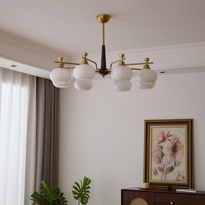 Velirara Traditional Unique Sphere Wood Glass Chandelier