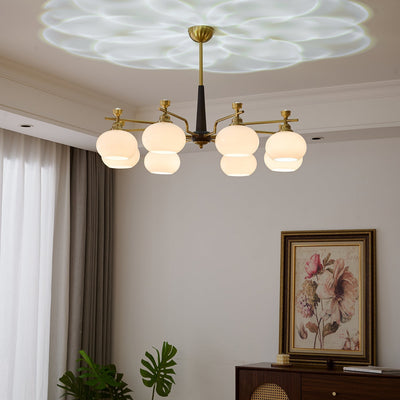 Velirara Traditional Unique Sphere Wood Glass Chandelier