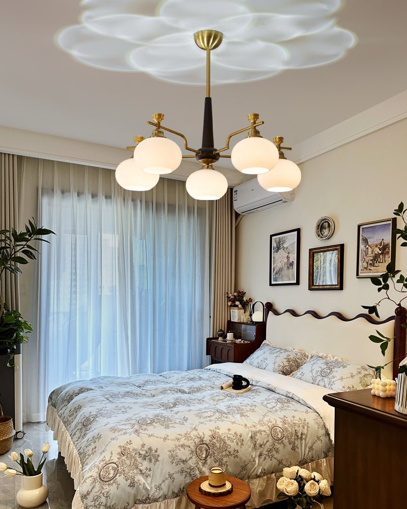 Velirara Traditional Unique Sphere Wood Glass Chandelier