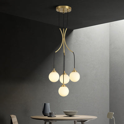 Zoruvyi Modern Minimalist Ball Drop Glass Chandelier