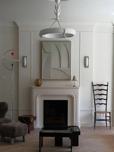 Eixor Chandelier Plaster White Floral Shape Minimalist