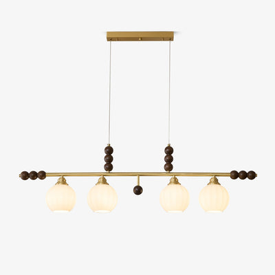 Zerinen Premium Nordic Art Island Glass Wood Pendant Lamp