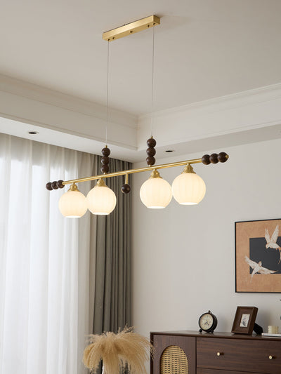 Zerinen Premium Nordic Art Island Glass Wood Pendant Lamp