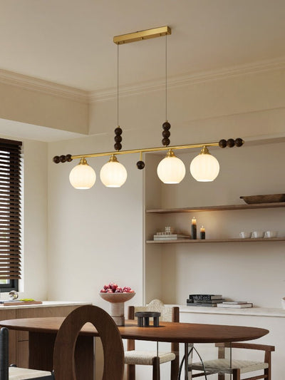 Zerinen Premium Nordic Art Island Glass Wood Pendant Lamp