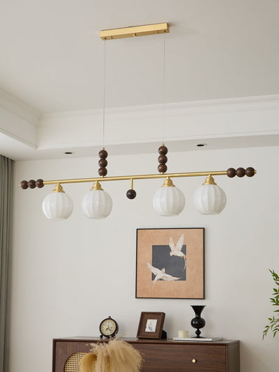 Zerinen Premium Nordic Art Island Glass Wood Pendant Lamp
