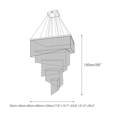 Caeluvyn Postmodern Chain Tassel Metal Chandelier