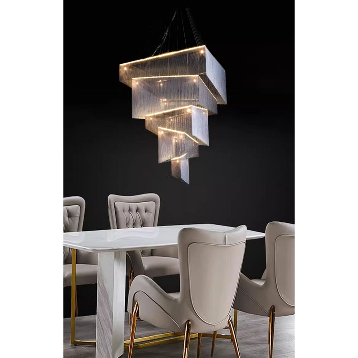 Caeluvyn Postmodern Chain Tassel Metal Chandelier