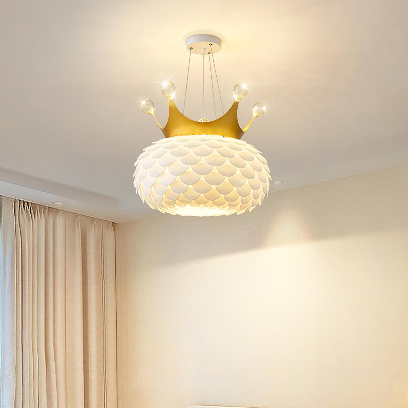 Keloz Pendant Lamp Acrylic Scalloped Crown Whimsical