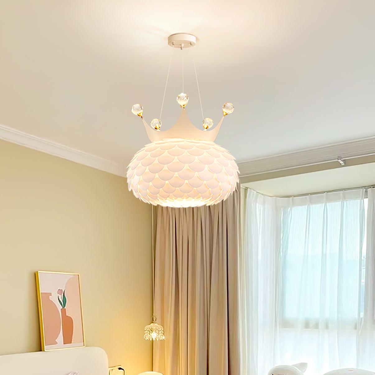 Keloz Pendant Lamp Acrylic Scalloped Crown Whimsical