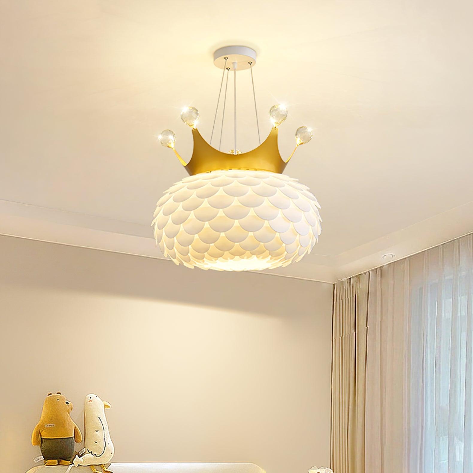 Keloz Pendant Lamp Acrylic Scalloped Crown Whimsical