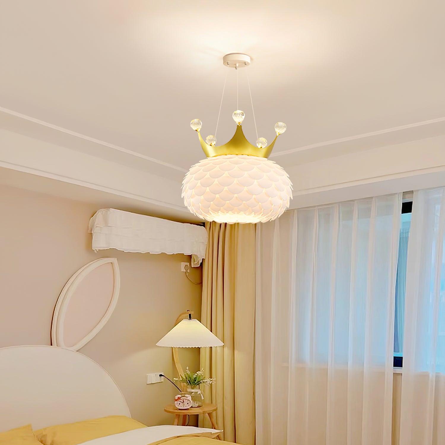 Keloz Pendant Lamp Acrylic Scalloped Crown Whimsical