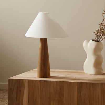 Mirose Wood Fabric Rustic Table Lamp