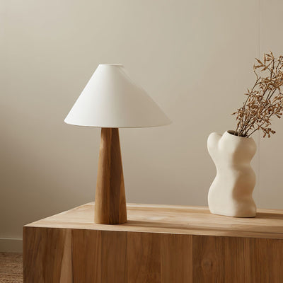 Mirose Wood Fabric Rustic Table Lamp