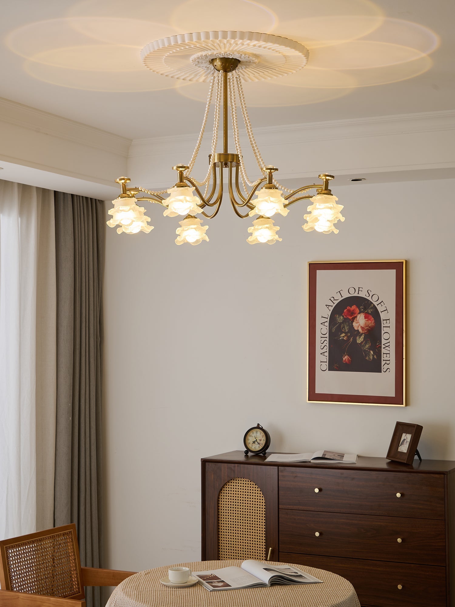 Cotalisra Premium Elegance Rose Glass Chandelier